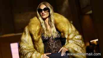 Rosie Huntington-Whiteley, Candice Swanepoel and Alex Consani exude glamour as they hit the Gucci catwalk during Milan Fashion Week