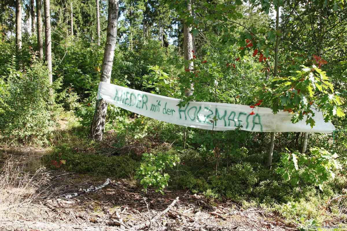 „Nieder mit der Holzmafia“: Anonymer Protest gegen Holzernte im Vogtland
