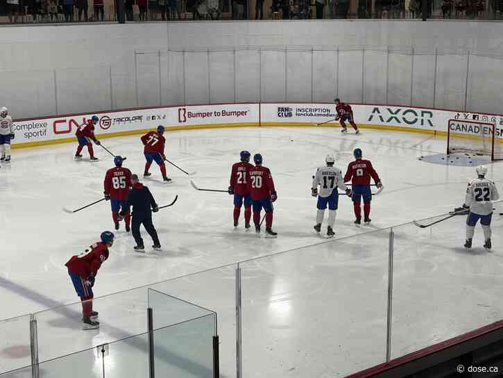 Kaiden Guhle, Ivan Demidov, and Florian Xhekaj Attend Canadiens Practice