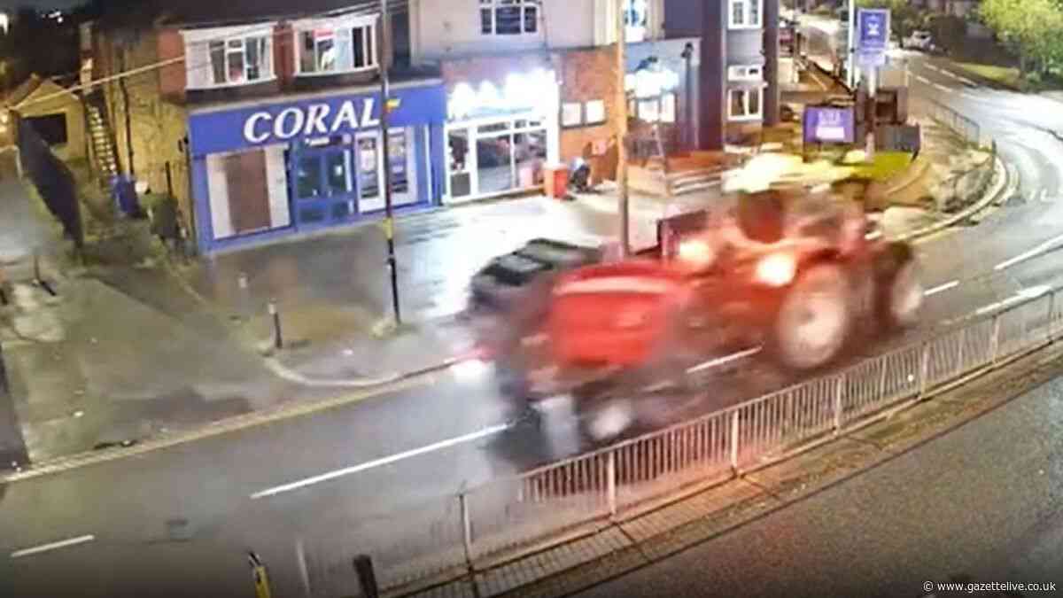 Video: Nathan Blagg steals tractor and drives through Middlesbrough before ploughing into home