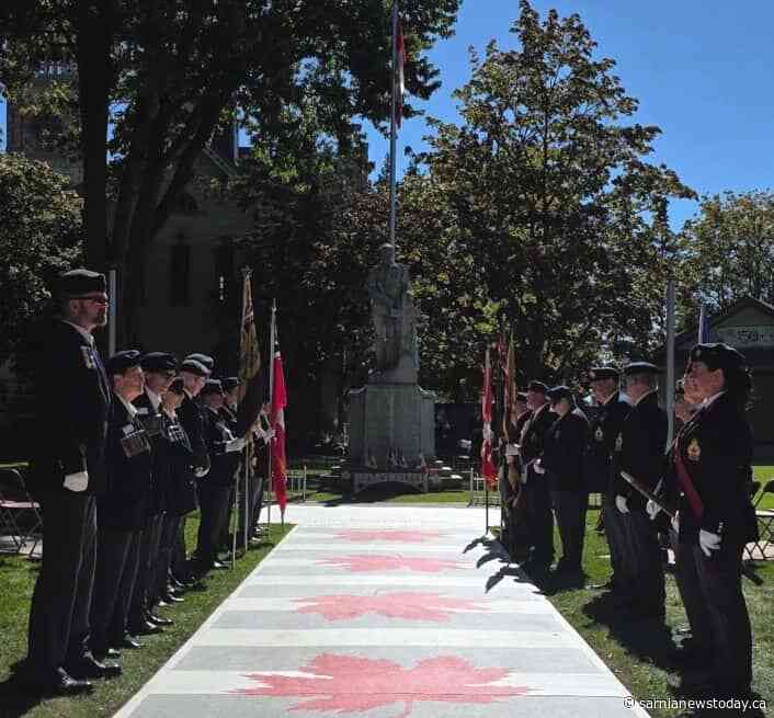 Petrolia cenotaph rededicated with new memorial walkway