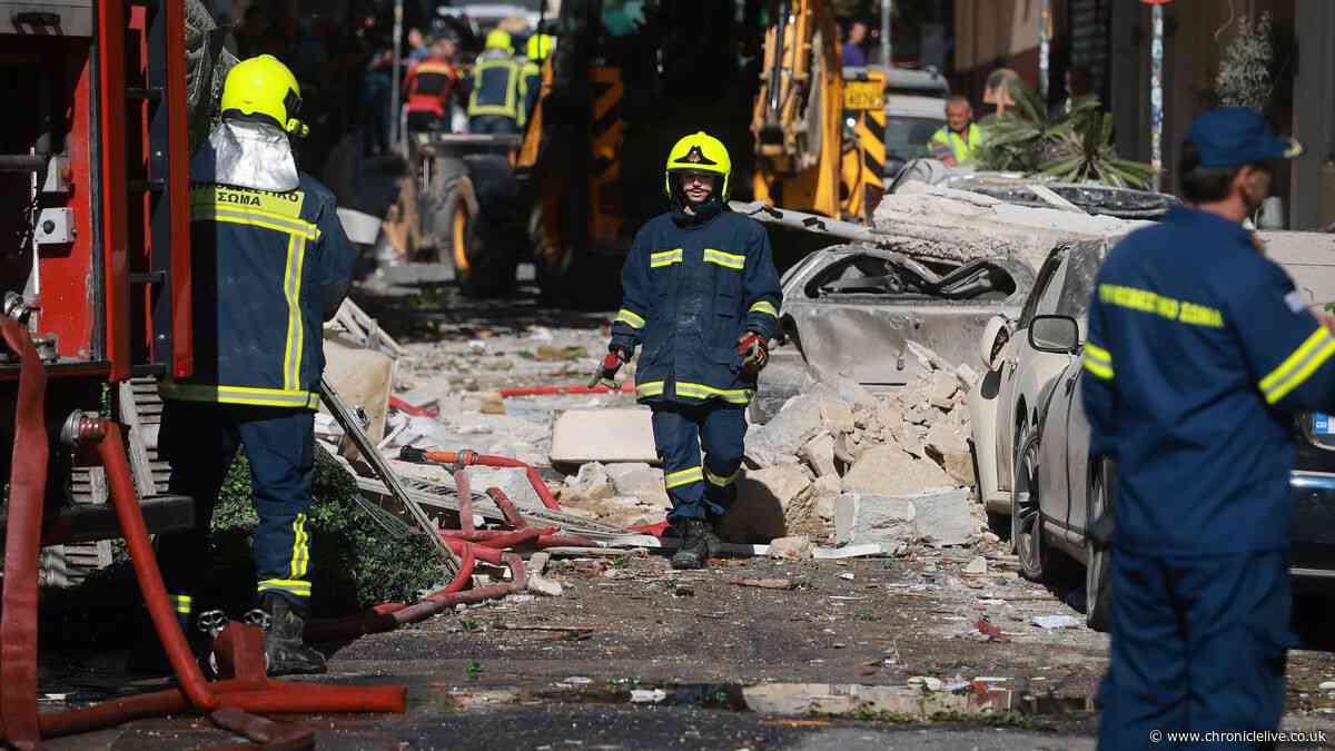 Five people missing after huge explosion causes building to collapse in Athens