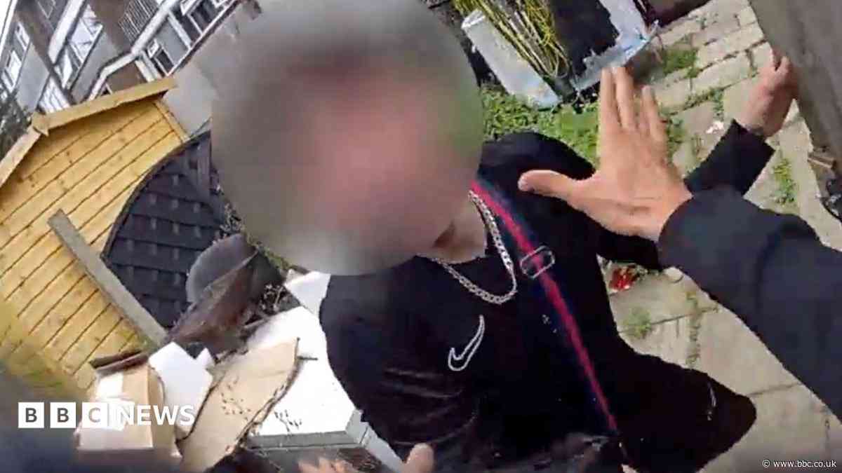 Watch: Drug dealer tries to flee house raid via garden