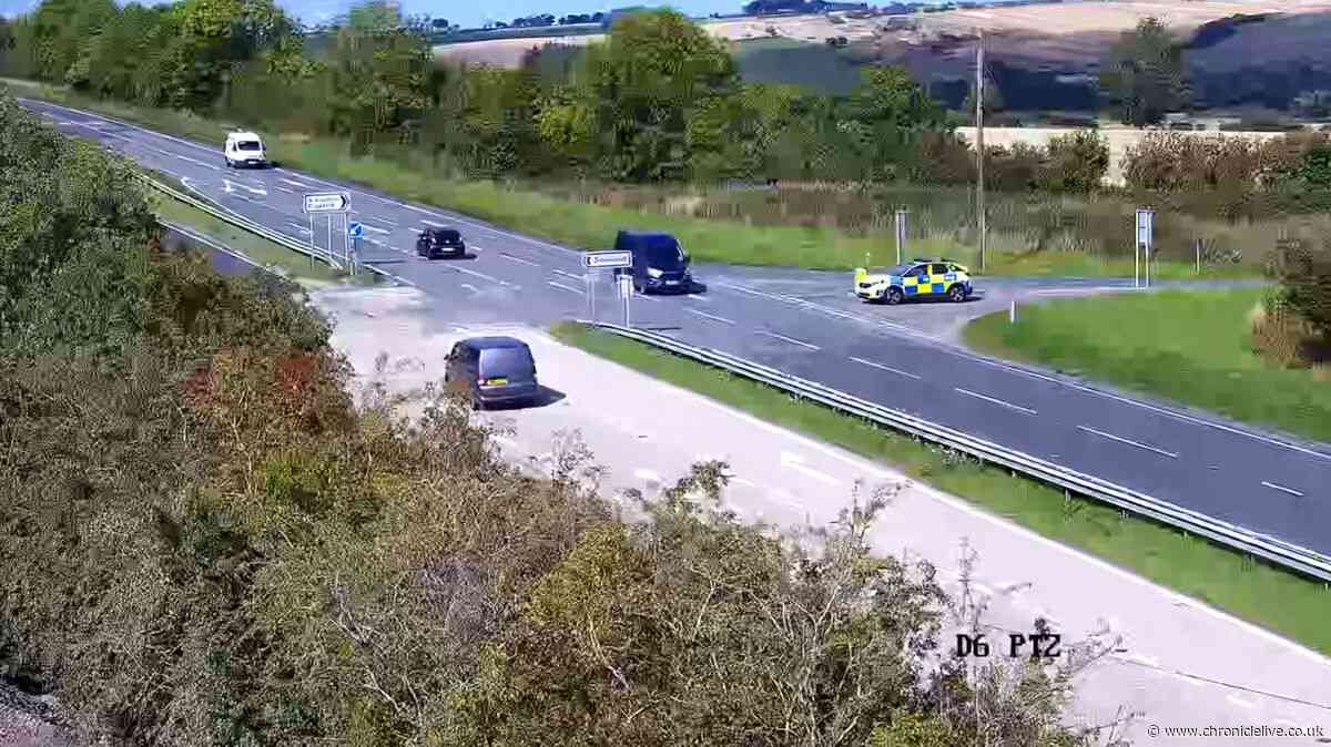 Footage shows another driver going the wrong way on A1 at notorious Northumberland junction