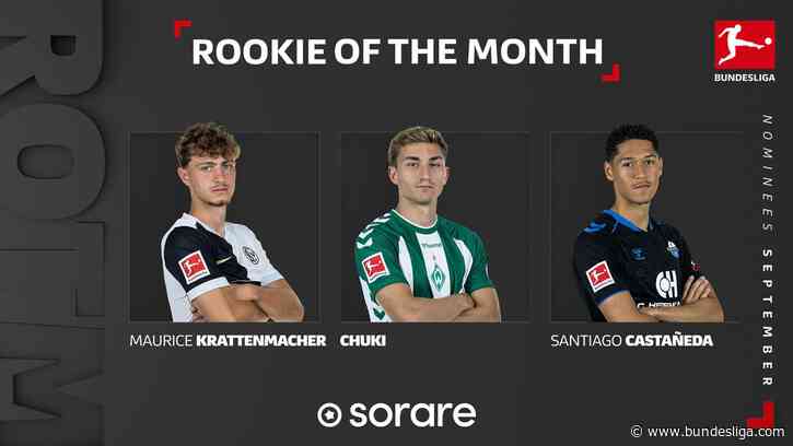 Maurice Krattenmacher named Bundesliga Rookie of the Month for September 2026!