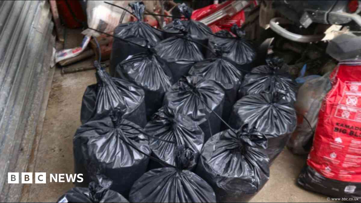 Three charged after £10m of ketamine found in black bags in village