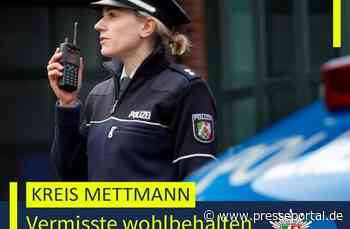 POL-ME: Vermisste Kinder beziehungsweise Jugendliche wohlbehalten in Venlo angetroffen - 2609093