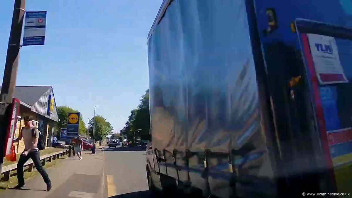 Horror footage as man careers into multiple cars as passenger screams 'use the brakes'
