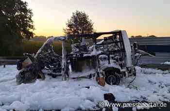 FW-ROW: Kleintransporter mit Gefahrstoffen explodiert auf Autobahn