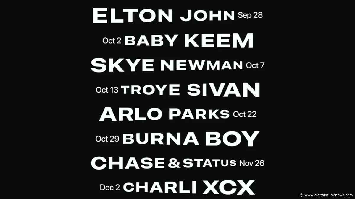 Apple Music Hall Announces First Run of Live Shows, Including Elton John, Charli XCX, Troye Sivan, Burna Boy, Baby Keem, and More