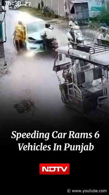 Caught On Cam: Speeding Car Rams 6 Vehicles In Punjab, Biker Flung Into Air