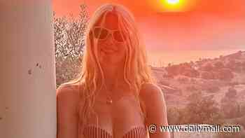 Supermodel Claudia Schiffer, 56, defies her age in an array of skimpy swimwear during getaway in Greece