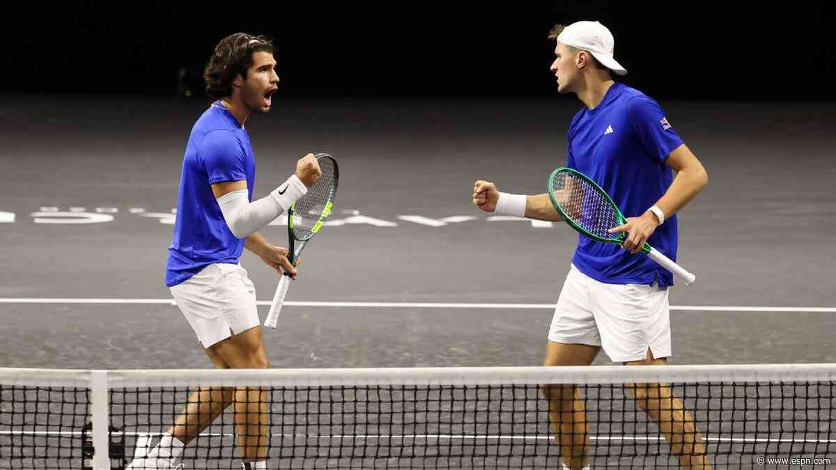 Alcaraz helps Europe into Laver Cup 3-1 lead after opening day