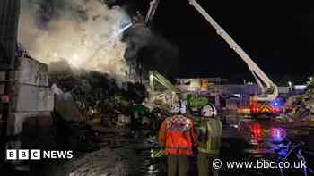 Crews tackle large waste fire in Essex