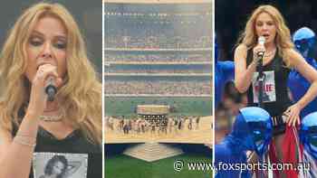 ‘PVL choking on his pickle’: Kylie Minogue leaves MCG spinning around in epic pre-Grand Final showcase