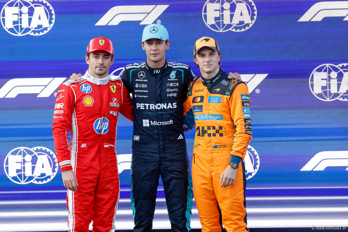 Startopstelling GP Azerbeidzjan: Russell op pole, Verstappen en Antonelli staan voor zware race