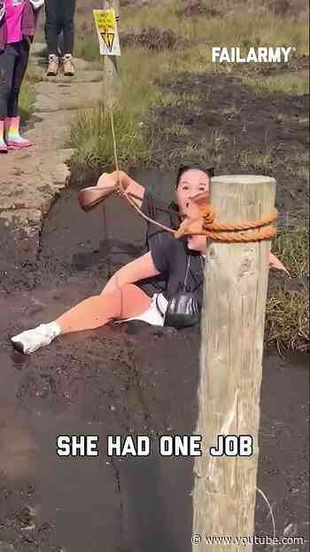 She tried to help… emphasis on tried #friends #fails #mud #friendfails #shorts