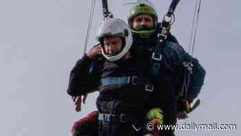 Prince Harry does skydive to honour promise to 102-year-old WW2 veteran then rings worried Meghan to tell her he landed safely