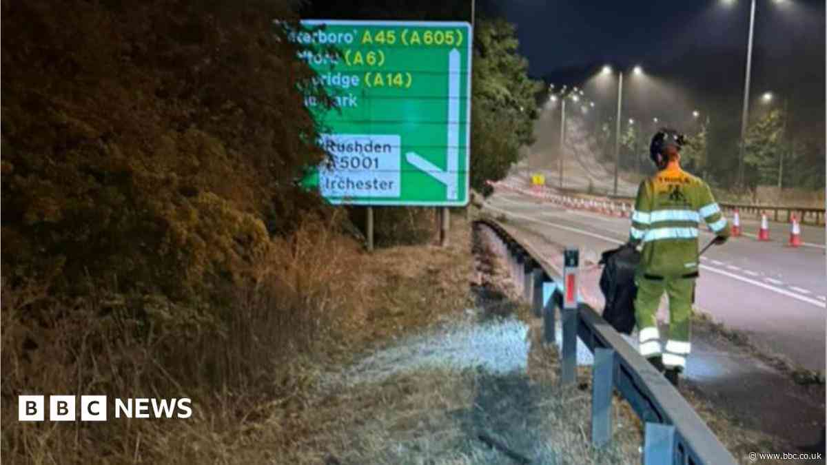Teams clear 'eyesore' litter during A45 closures