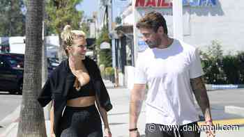 Newlyweds Danny Cipriani and AnnaLynne McCord enjoy a couples workout session as they return to the gym after backlash over their 'tacky' crowdfunded wedding