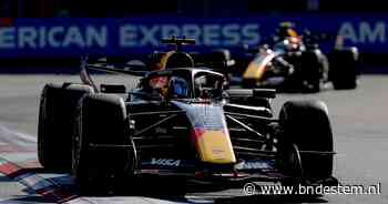 Max Verstappen komt net tekort voor zege in Bakoe, George Russell blijft Nederlander een tiende voor