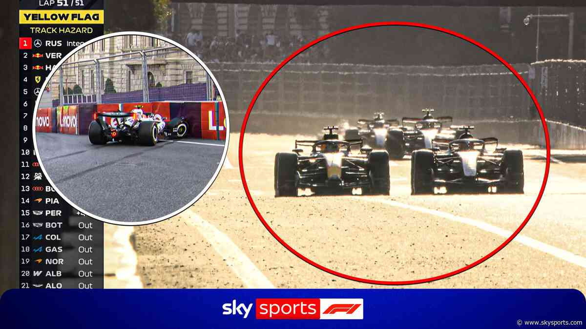 Final lap drama as Russell JUST beats Verstappen to victory in Baku!