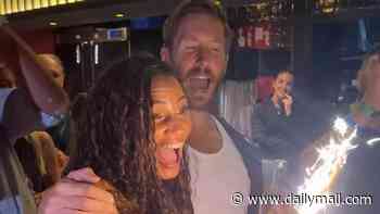 Vick Hope stuns in £2,250 minidress as she rings in her 37th birthday in Ibiza with husband Calvin Harris