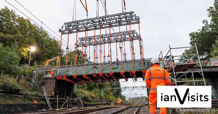 Pictures released of the railway bridge removal near Watford