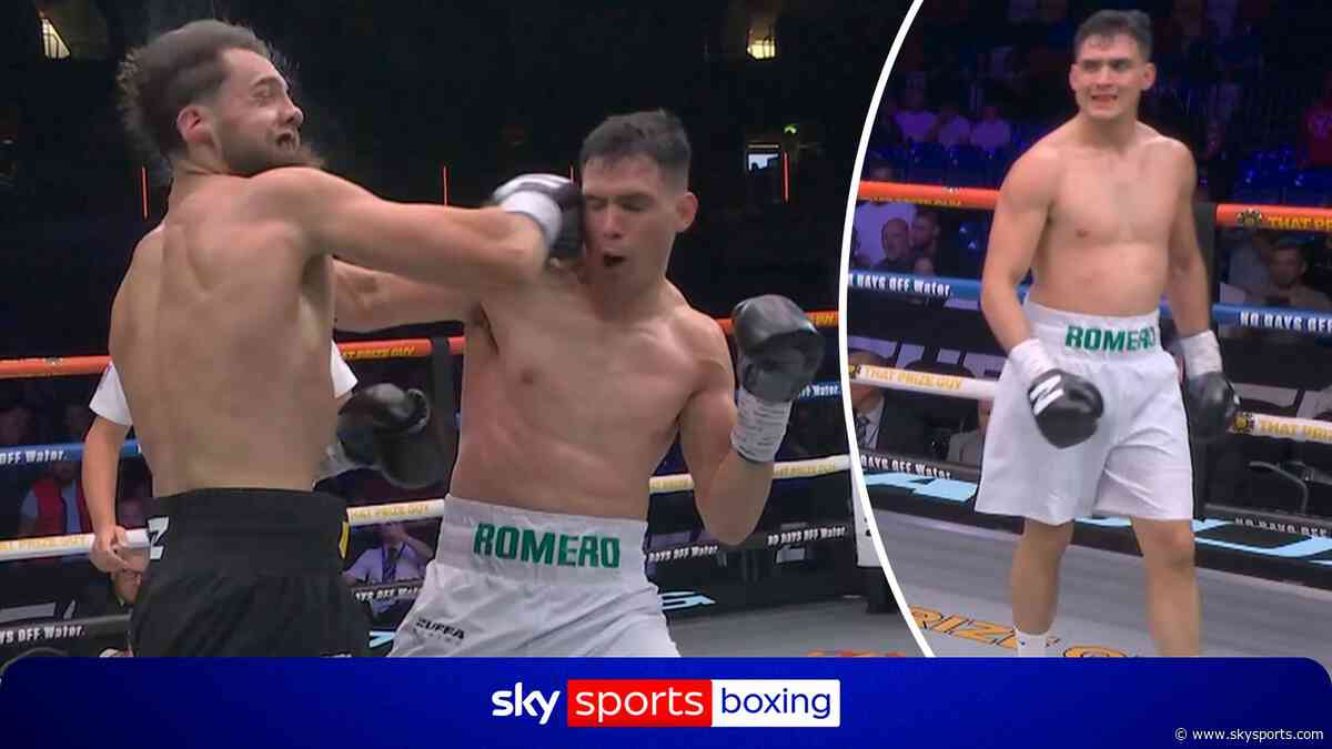 'He's knocked his teeth out!' | Romero forgets gum shield but wins seconds later!