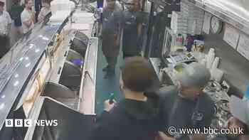 Chip shop staff stop 'man with knife' after he jumps over counter
