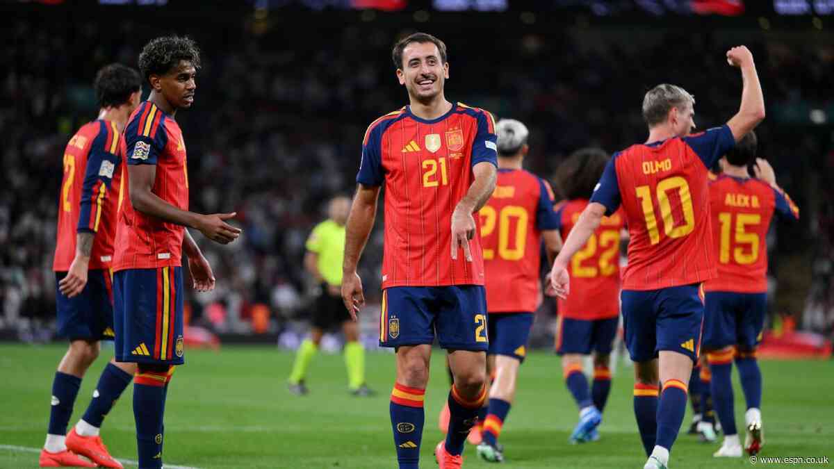 England vs Spain LIVE: Nations League updates as Oyarzabal puts World Cup winners ahead