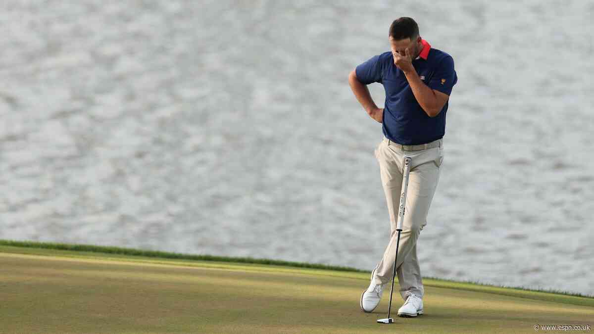 U.S. down 3 at Presidents Cup, will need largest singles rally to win