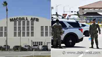 Civilian 'assailant' bursts through US air force base before 'violently' attacking responding officers
