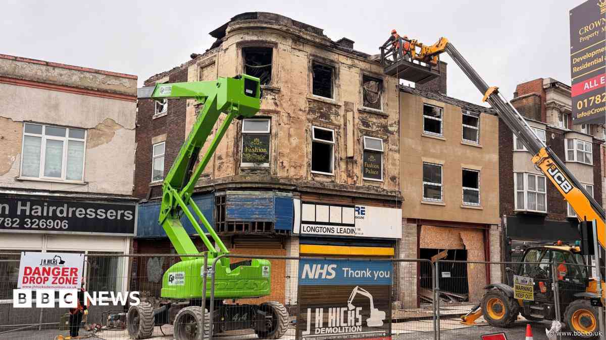 Demolition begins on high street after two false starts