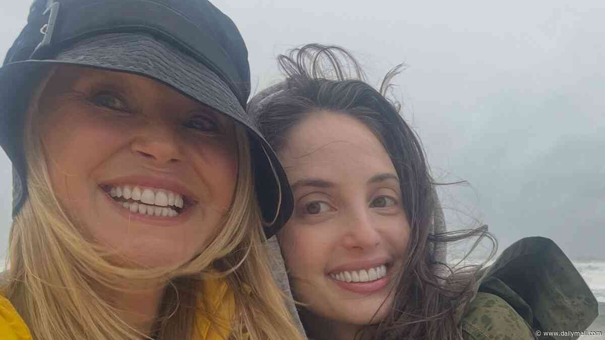 Fans urge Christie Brinkley to 'be careful' as she hits the beach in the Hamptons with daughter amid deadly nor'easter storm