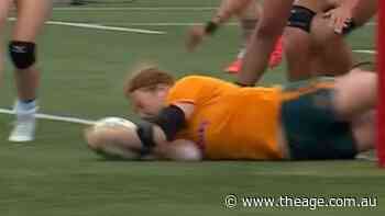Hoy crashes over for Wallaroos try