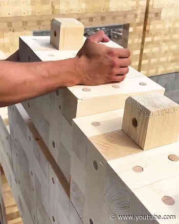 Building with giant wooden LEGOs #Construction #Engineering #Architecture