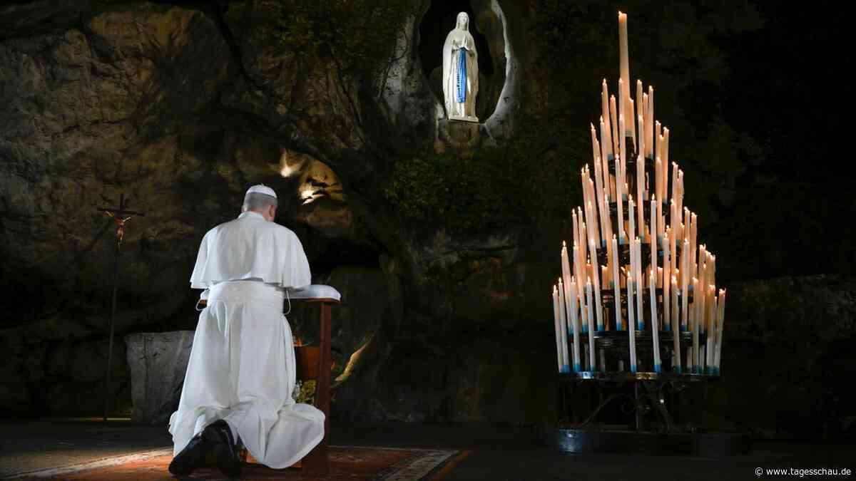 Papst Leo XIV. besucht Marienheiligtum in Grotte von Lourdes
