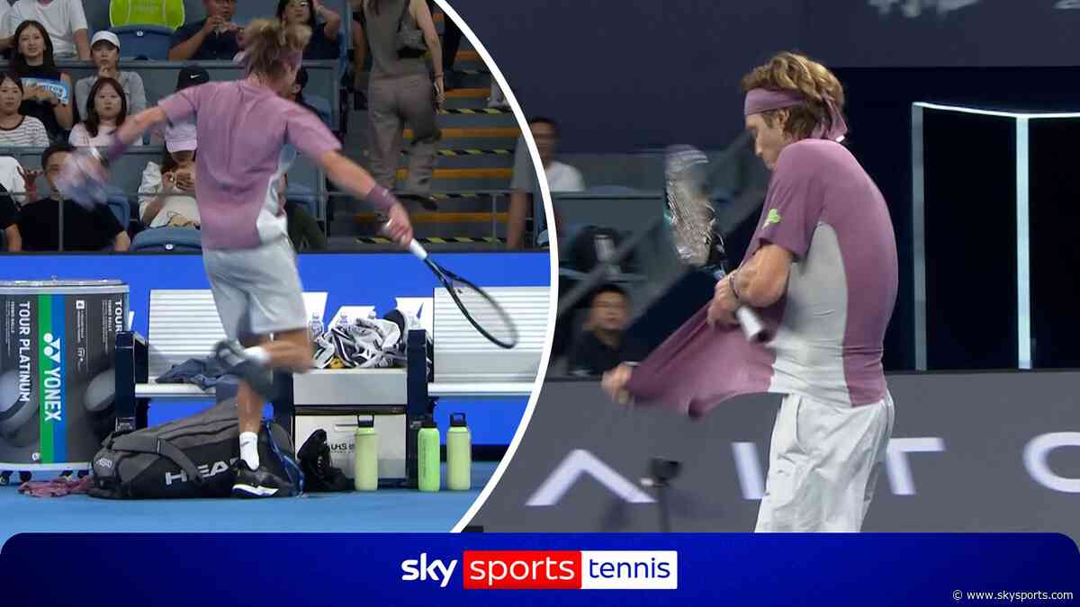 Shirt rip & kicking chairs 😱 Rublev loses cool as opponent battles back in first set!