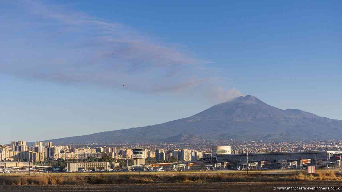 Manchester Airport flight cancelled as Mount Etna ash disrupts flights for second day