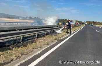 POL-PDLD: Brand auf dem Mittelstreifen der BAB 65