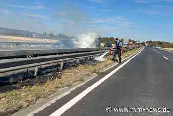 Neustadt – Brand auf A65: Weggeworfene Zigarettenkippe könnte Feuer auf Mittelstreifen ausgelöst haben