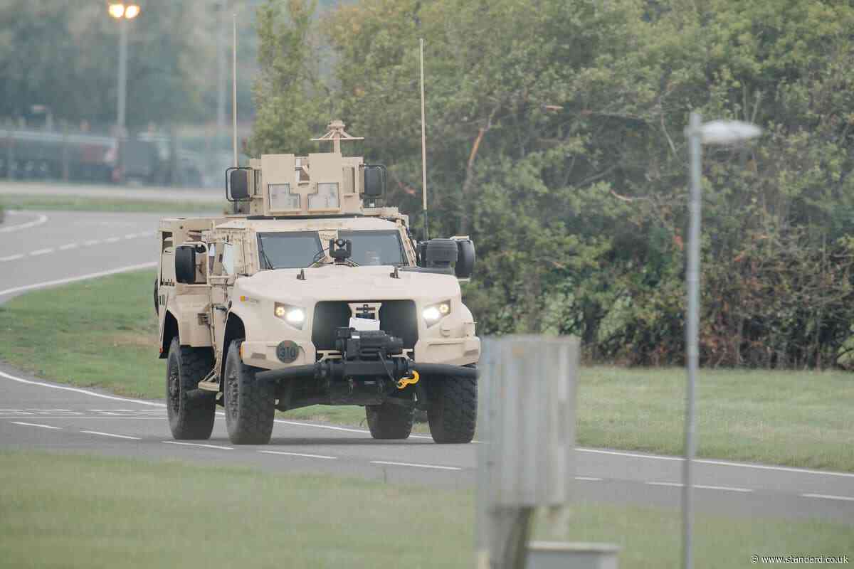 Five held under anti-terror laws near RAF base as police declare major incident