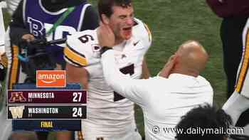 Wild moment college football coach wipes his own player's BLOOD on his face in crazy celebration