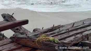 Incredible relic from legendary shipwreck lost for more than 140 YEARS washes ashore during powerful nor'easter