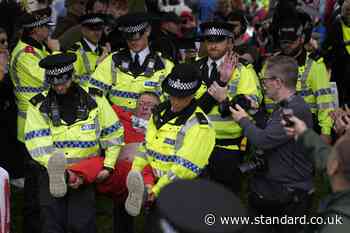 Police arrest pro-Palestine Action protesters including elderly man outside Labour party conference