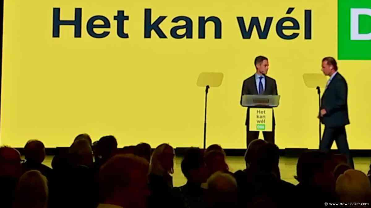 Hier wordt Rob Jetten van podium gehaald tijdens D66-congres