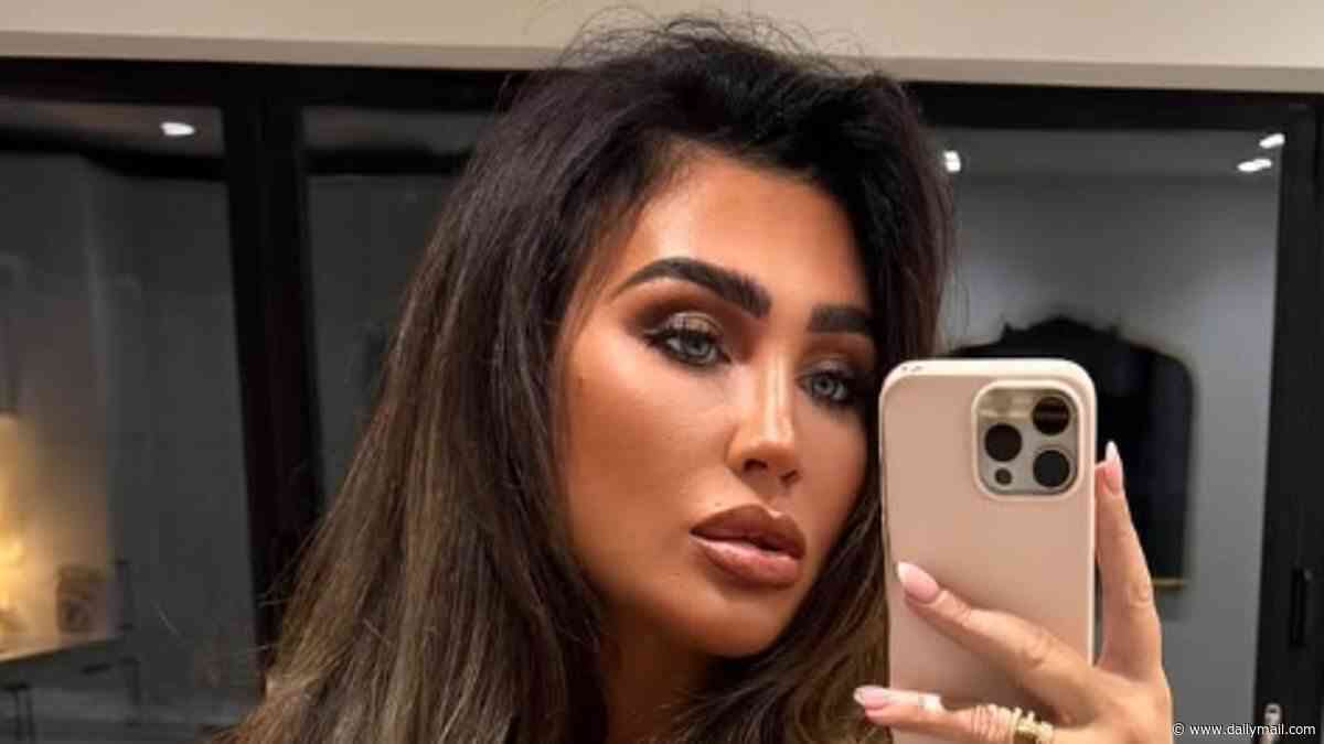 Lauren Goodger leaves little to the imagination in racy black lace corset top as she continues her 40th birthday celebrations