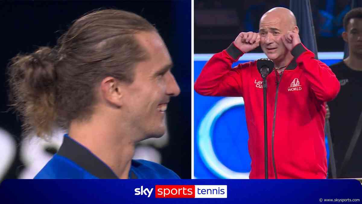 'Don't have to listen to Zverev cry now!' Agassi's bizarre speech after Laver Cup