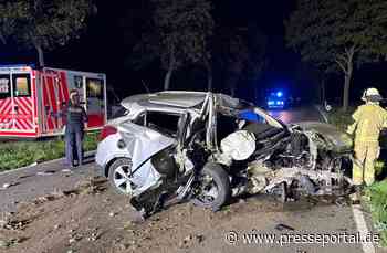 FW Moers: Verkehrsunfall auf der Krefelder Straße / PKW kollidiert mit Baum